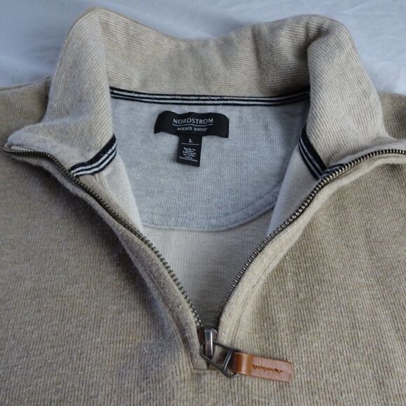 Nordstrom Men's Shop 1/4 Zip Sweater 100% Cotton Size L - Picture 4 of 11